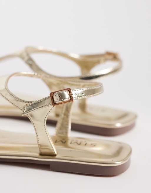 Simmi London - Perry - Sandales style tongs - Doré, 4 de 4