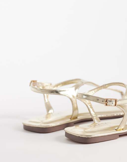 Simmi London - Perry - Teensandalen met brede pasvorm in goud, 4 van 4