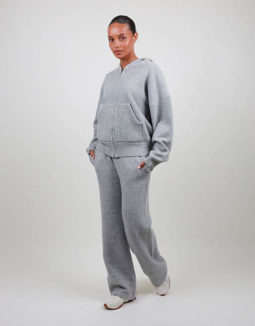 Simmi London Petite knitted wide leg trousers in grey, 2 of 5