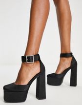 ASOS DESIGN Player pointed platform high heel shoes in black | ASOS