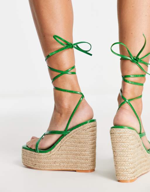 Simmi London - Pointure large - Espadrilles compensées - Vert , 2 de 4