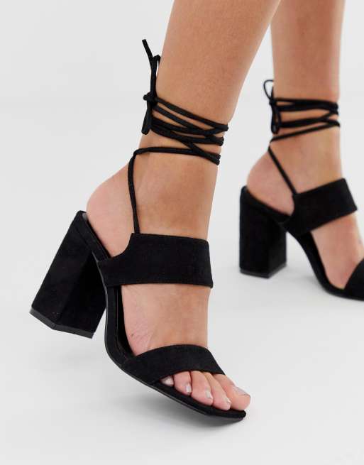 simmi london heidi block heeled sandals in beige