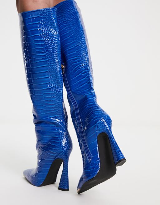 Royal blue outlet knee boots