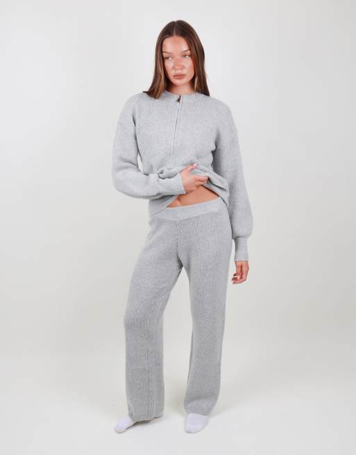Simmi London Ribbed knitted trousers in grey, 2 of 4