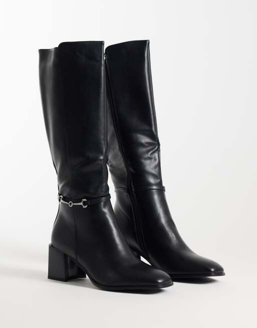 Simmi London Romee knee boots with horsebit detail in black, 2 of 5