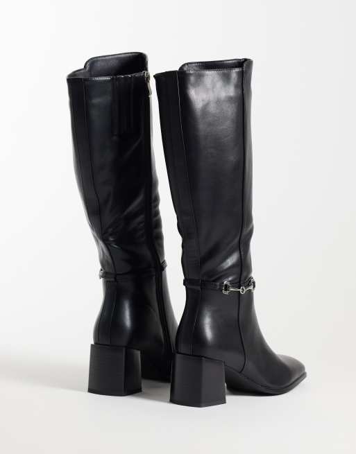 Simmi London Romee knee boots with horsebit detail in black, 5 of 5