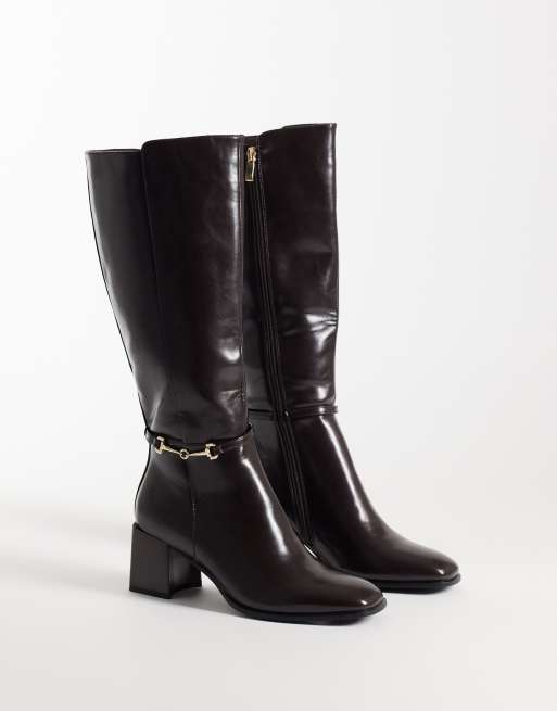 Simmi London Romee knee boots with horsebit detail in brown, 2 of 4