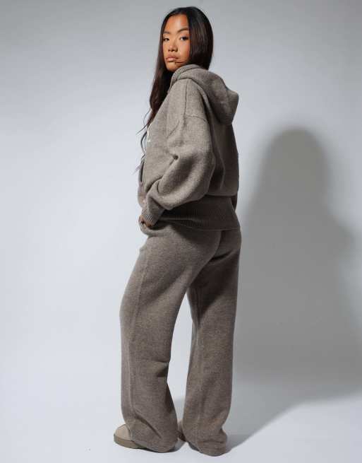 Simmi London Romy chunky knit hoodie in mocha, 4 of 4
