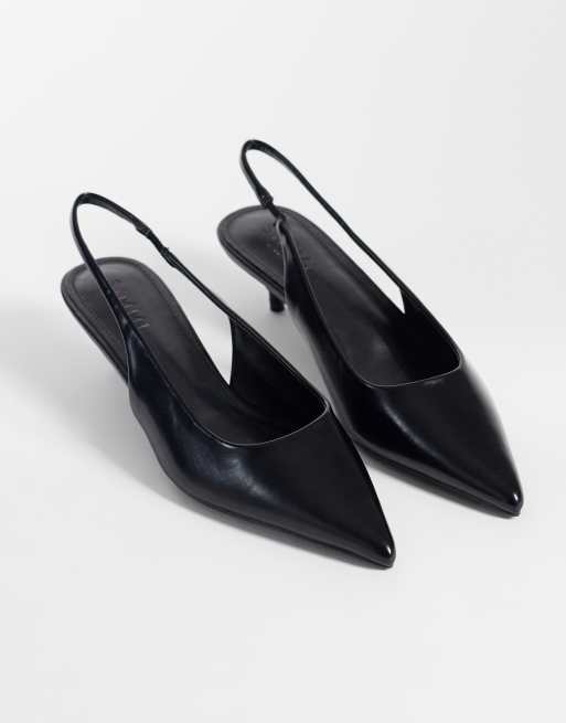 Simmi London Rosalind kitten heel slingback shoes in black, 2 of 4