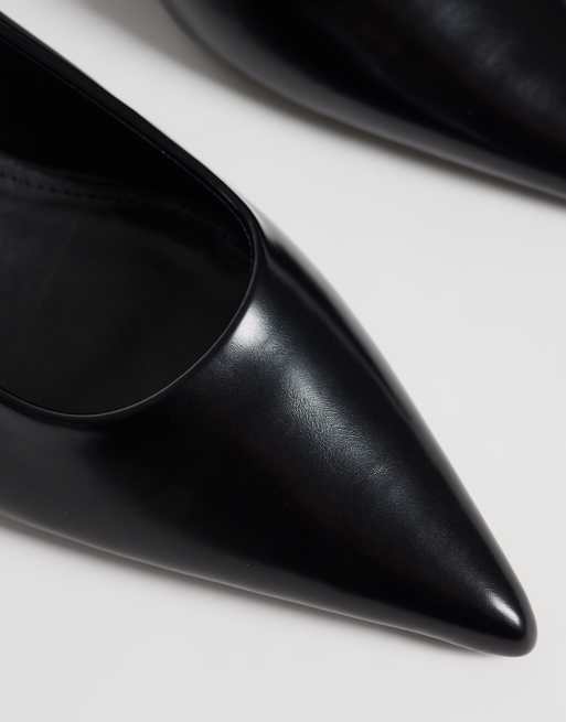 Simmi London Rosalind kitten heel slingback shoes in black, 3 of 4