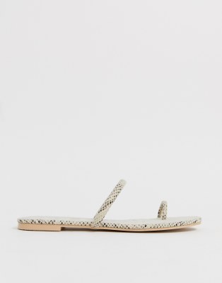 simmi vanessa snake clear detail toe loop heeled sandals