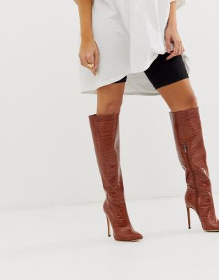 brown knee boots