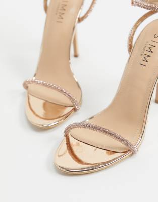 rose gold embellished sandals