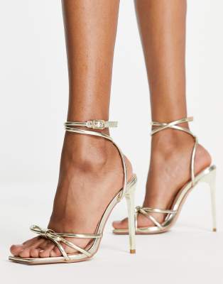 Simmi London Samia heeled sandals with bow details 