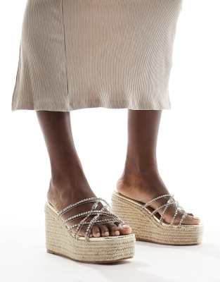 Simmi Shoes Simmi London Sand Embellished Espadrille In Gold