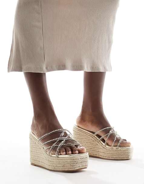 Simmi London – Sand – Verzierte Espadrilles in Gold - view 1