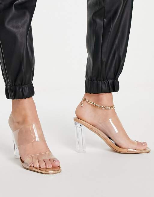 Simmi London – Sandalen in Natur mit transparentem Absatz, 4 von 4