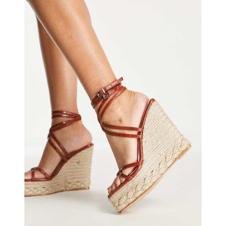 Simmi London Sandales compens es style espadrilles Marron ASOS