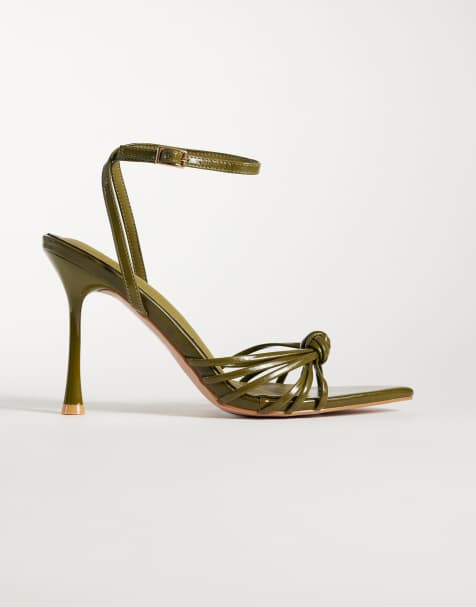Simmi London - Sandalias de tacón Deja con detalle de nudo en PU verde - view 1