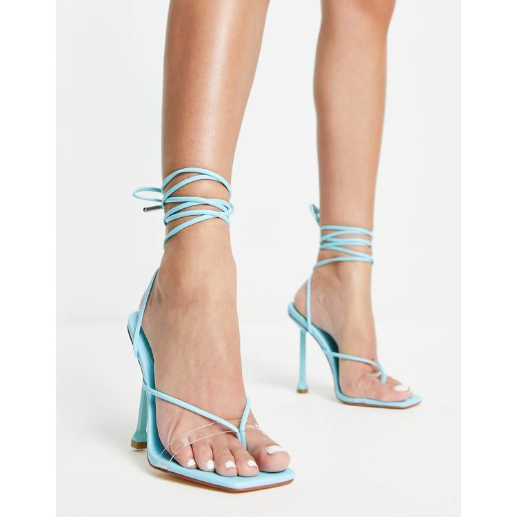 Blue suede clearance lace up heels