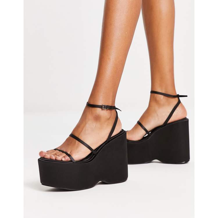 Leather platform wedges discount with thin straps