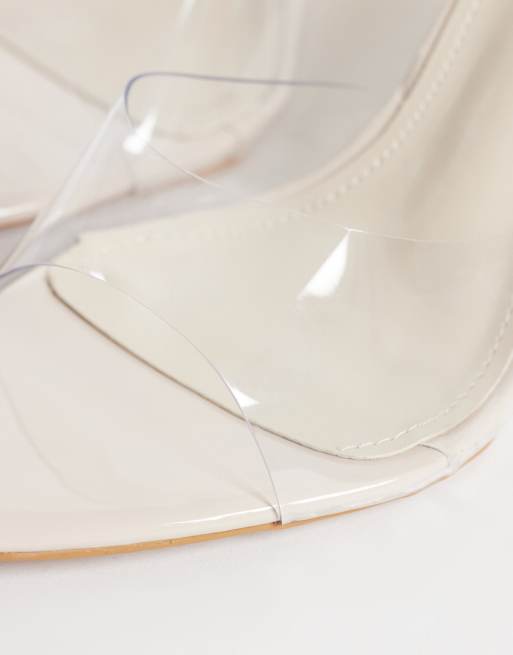 Simmi London Senia - Belize - Sandales larges à talon compensé - Beige verni, 3 de 4