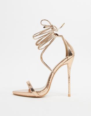 asos gold strappy heels