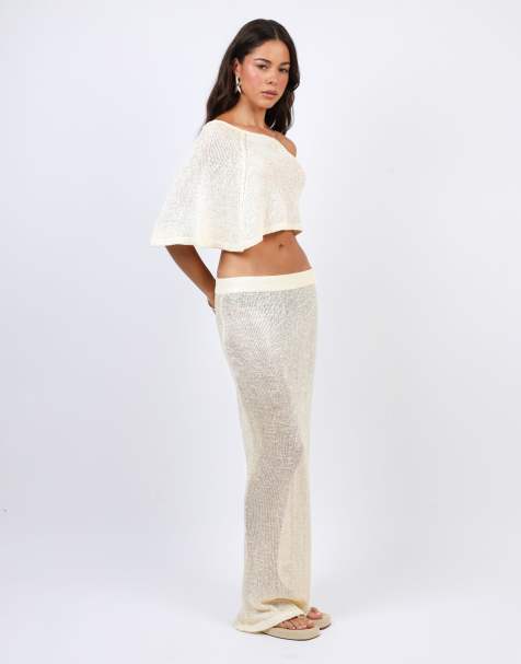 Simmi London Sheer sequin knit co-ord in yellow - view 1