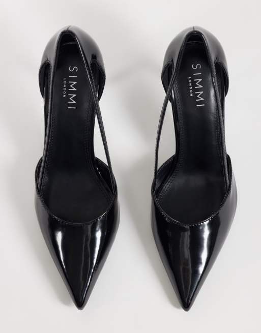 Simmi London Shelli Pointed court shoe in Black PU, 2 of 4