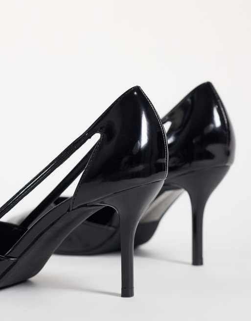 Simmi London Shelli Pointed court shoe in Black PU, 3 of 4