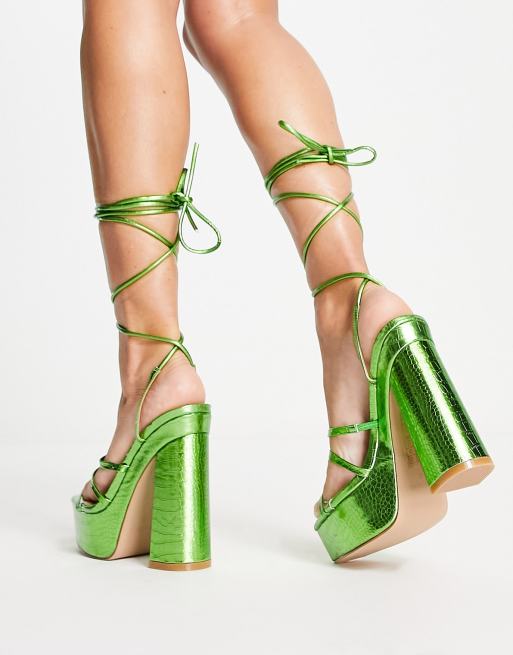 Womens green 2025 heels buy