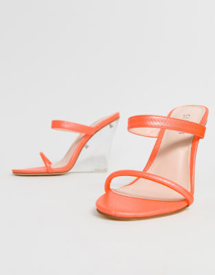 neon orange wedges