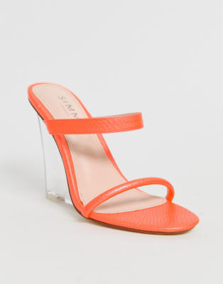 neon orange wedges