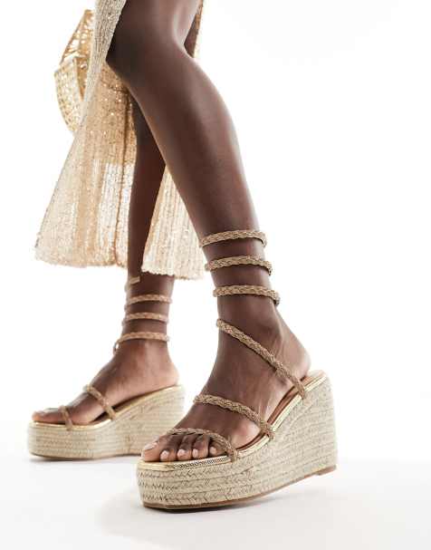 Simmi London Simona embellished espadrilles in gold - view 1