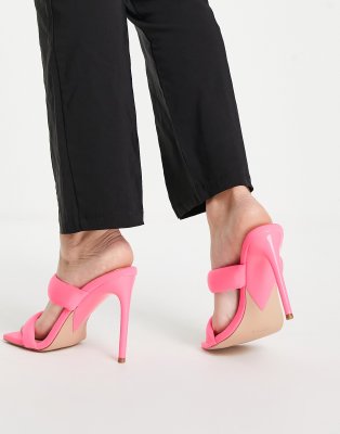 pink mules heels