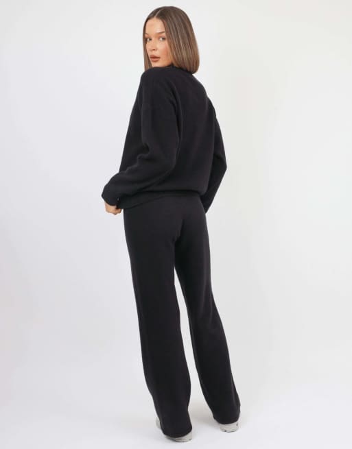 Simmi London Soft touch oversized crew neck in black, 4 of 4