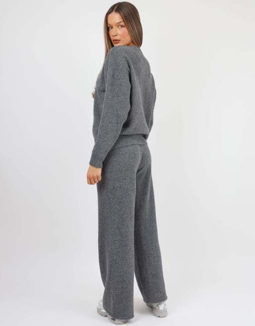 Simmi London Soft touch oversized crew neck in grey, 4 of 4