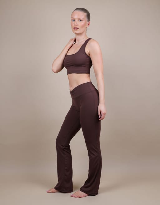 Simmi London Square neck cropped tank top in brown, 2 of 4
