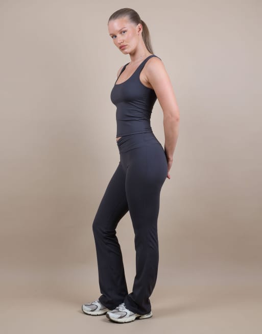 Simmi London Square neck tank top in dark grey, 2 of 4