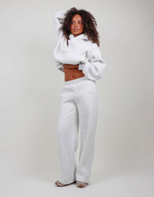 Simmi London Straight leg joggers in light grey marl, 2 of 5