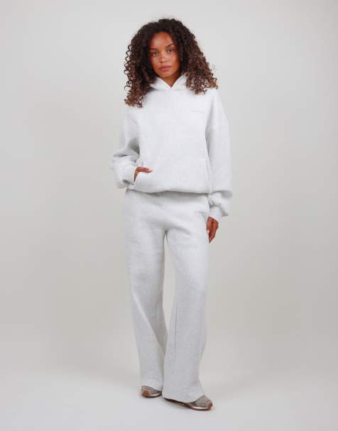Simmi London Straight leg joggers in light grey marl - view 1
