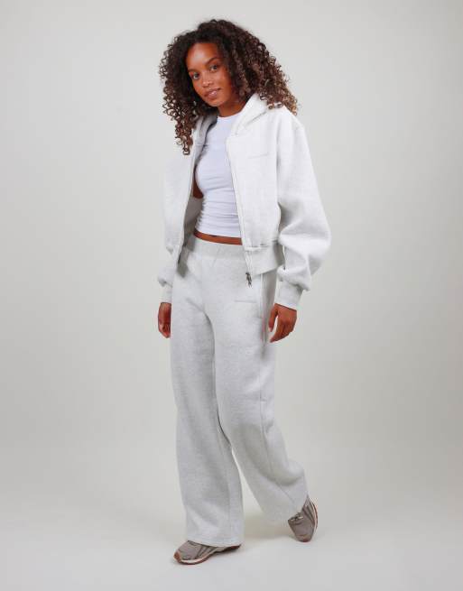 Simmi London Straight leg joggers in light grey marl, 5 of 5
