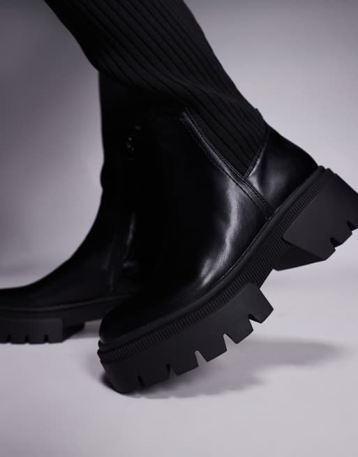 Simmi London – Svarta, knähöga sockboots i bred passform, 2 av 4