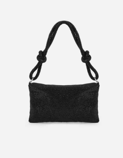 Simmi London Talia diamante shoulder bag in black, 2 of 4