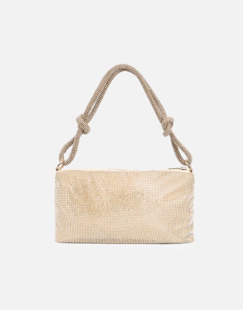Simmi London Talia diamante shoulder bag in gold - view 1