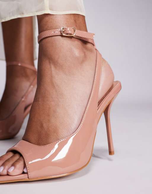 Simmi London Theodosia high heeled sandals with tie detailing in beige