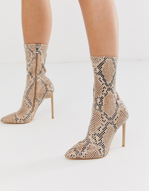 Simmi London Tiana snake effect stiletto boots