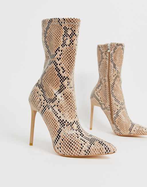 Simmi london snake effect pointed sale ankle boots