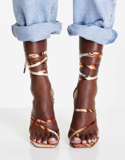 Simmi London - Tidal - Sandali multicolore con tacco e allacciatura alla caviglia, 3 di 4