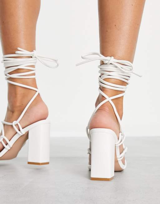 Asos white heeled on sale sandals